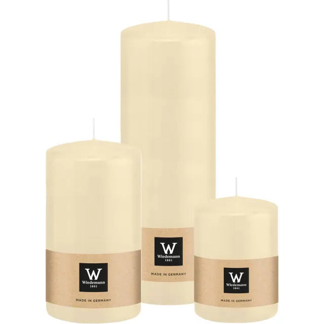 Wiedemann Cilinderkaarsen/stompkaarsen - set van 3 - creme wit - 6x8/7x13/7x20 cm