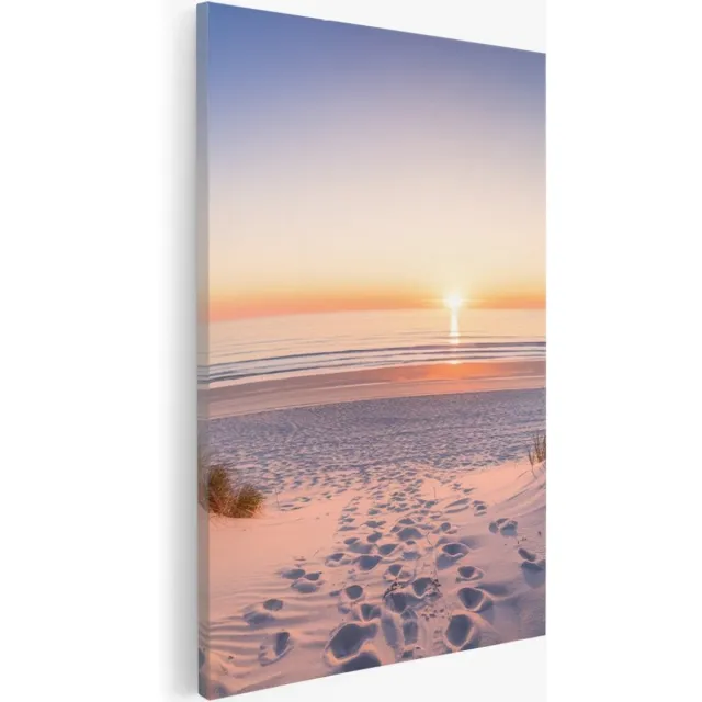 Saammp Canvas Schilderij - Pad naar de Zee - Strand - 30x45 - Foto op canvas - Wanddecoratie - muurdecoratie Woonkamer - Slaapkamer decoratie - Canvas Print Multicolor