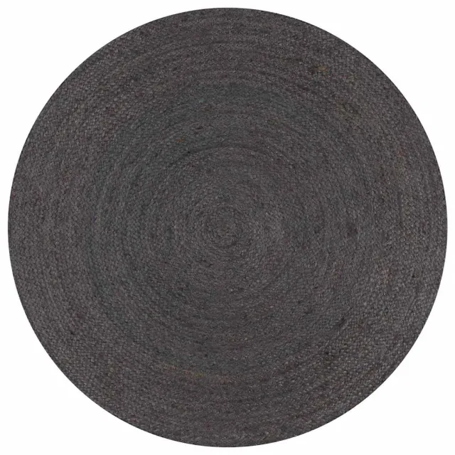 vidaXL Vloerkleed handgemaakt rond 150 cm jute donkergrijs