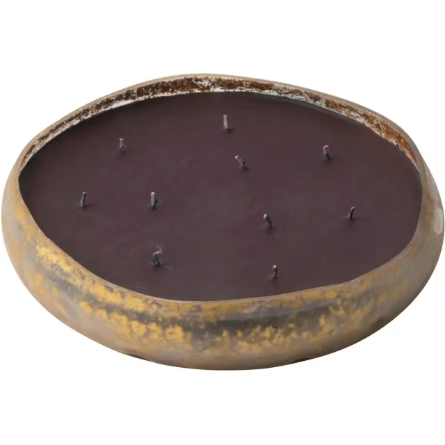 J-Line geurkaars M-Chic - Oud & Amber - glas - goud/zwart - large - 40U