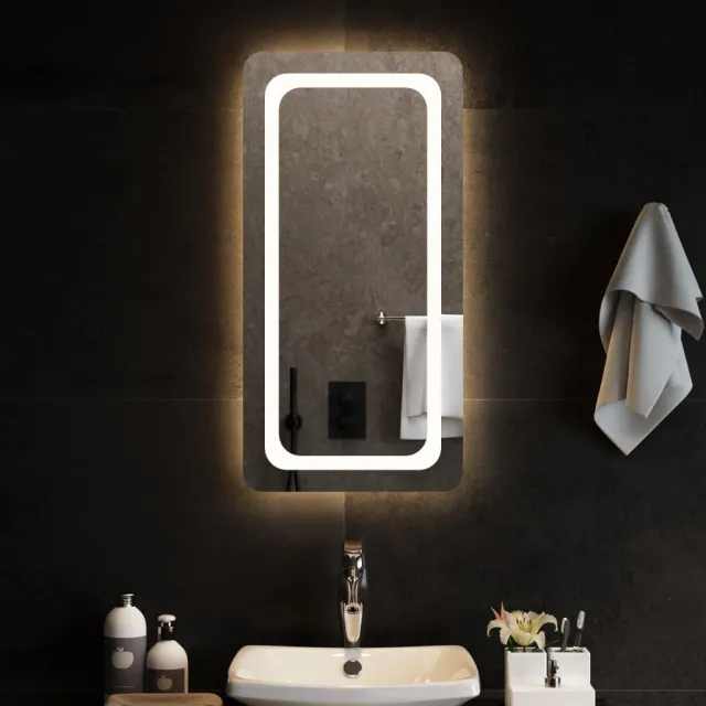 vidaXL Badkamerspiegel LED 40x80 cm Transparent