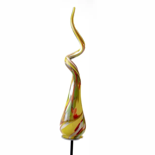 Loranto Tuinprikker Swirl Geel - Tuinbeelden - Tuin decoratie - Tuin