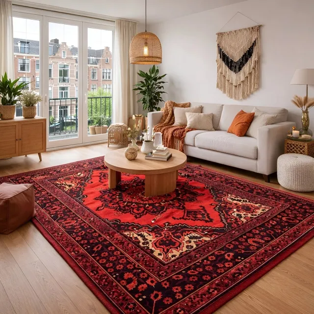 Lavandoux Vloerkleed - Tapijt - Marand - Rood - 120 x 180 cm Bordeauxrood