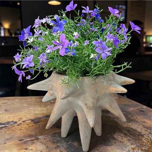 Seta Fiori Kunstplant - Vlijtig liesje in zeester pot - 25cm Lila, groen, grijs