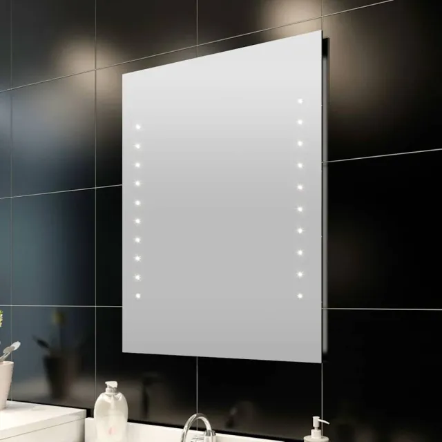 vidaXL Badkamerspiegel met LEDs 60x80 cm Grijs