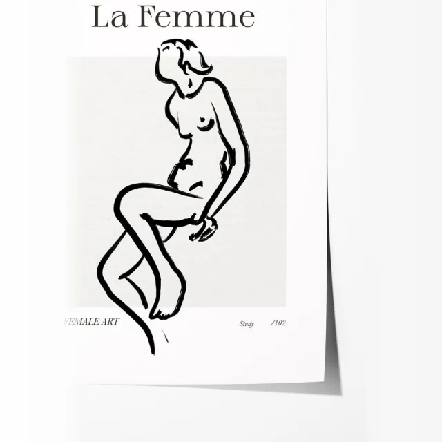 La Femme Elegantie Poster - Poster 60x90 cm - Sfeervolle Wanddecoratie voor Woonkamer & Slaapkamer - Premium papier - zonder lijst Multicolor