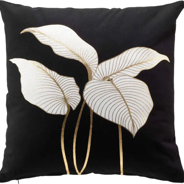 Douceur d intérieur Decoratief katoenen kussen JILL, 45 x 45 cm zwart