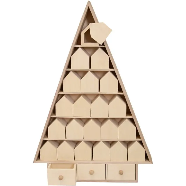 Artemio Adventskalender dennenboom 35x52x8,5 cm Hout