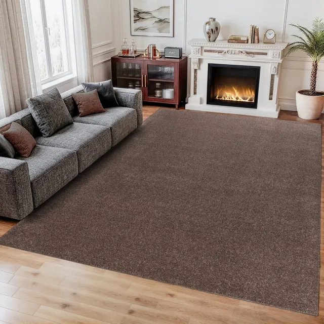 Muratap Comfy Soft - Effen Vloerkleed Wasbaar Uni Bruin Donker Beige