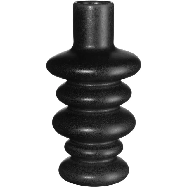 ASA Selection Como vaas, tafelvaas, decoratieve vaas, bloemenvaas, aardewerk, Black Iron, H 19 cm, 83092174