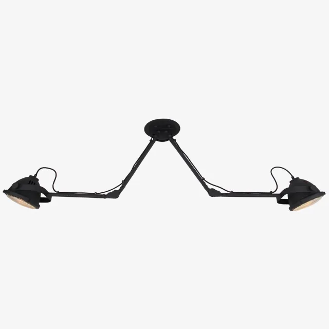 Brilliant Briljante lamp Carmen plafondspot 2flg zwart korund