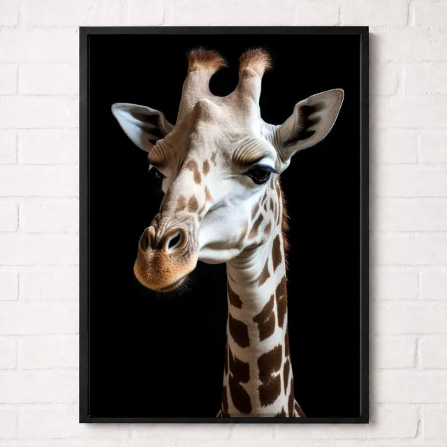 Kleurmedia Giraffe Poster - Wildlife Portrait Collection - Dieren Posters - A1+ 61 x 91,5 cm Bruin