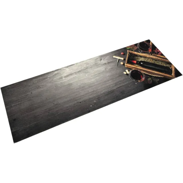vidaXL Keukenmat wasbaar wijnflesprint 45x150 cm fluweel Grijs