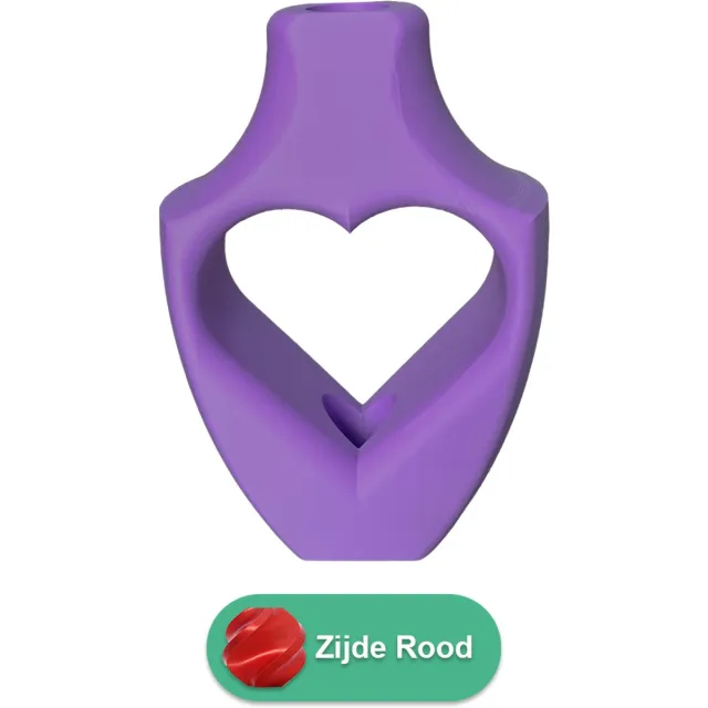 Lovora Alira moderne vaas – Decoratieve vaas - Zijde Rood - 3d geprinte vaas – geschikt voor droogbloemen - 34CM
