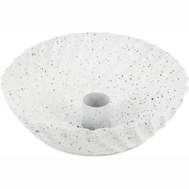 homebound by ky Metalen kaarsenstandaard bowl white dots Wit