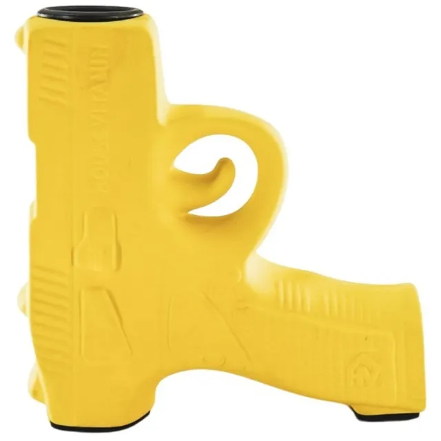 Housevitamin Kandelaar - Pistool Kaarshouder - Keramiek - 12x5x12 cm - Geel