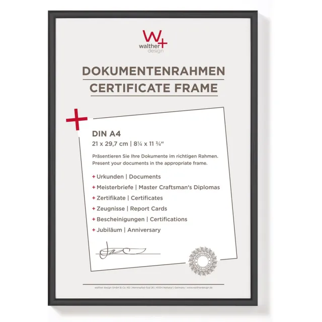 Walther New Lifestyle - Kunststof lijst - Fotoformaat 21x29,7 cm (DIN A4) - Zwart