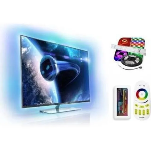 ABC-Led Led strip - 32-40 inch - koud wit - TV led strip plug & play set - incl. WIFI grijs