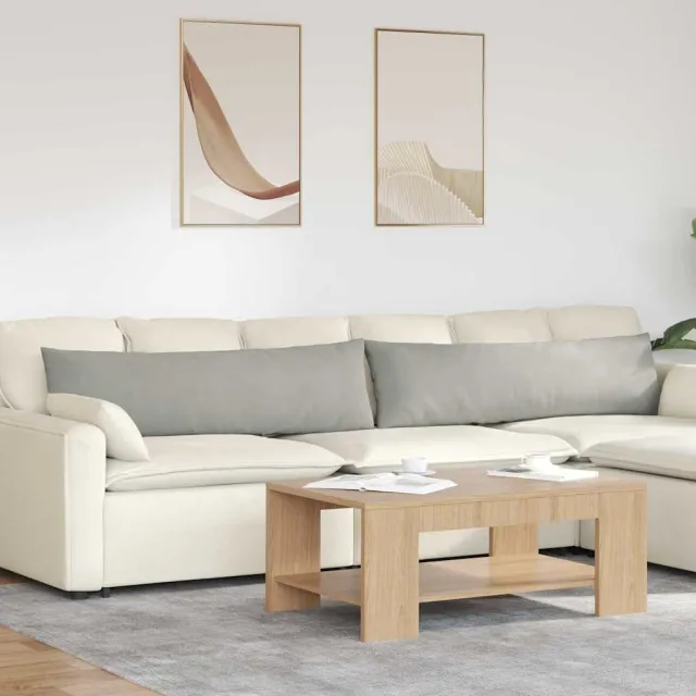 vidaXL Sofa Kussens 2 st Microvezel Stof Lichtgrijs 145 x 40 cm
