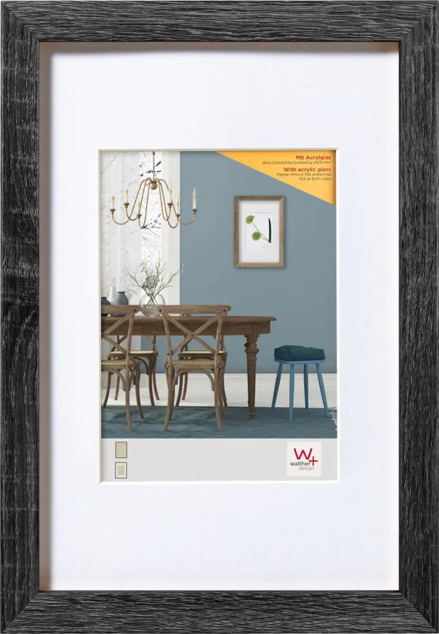 Walther Fiorito - MDF Houten lijst - Fotoformaat 60x80 cm - Kunstglas - Donkergrijs