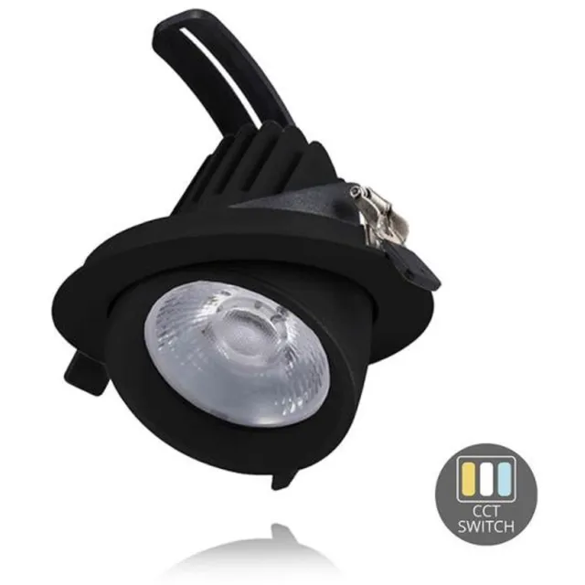HLT Kantelbare Downlight 28 W CCT Switch Ø145 Zwart