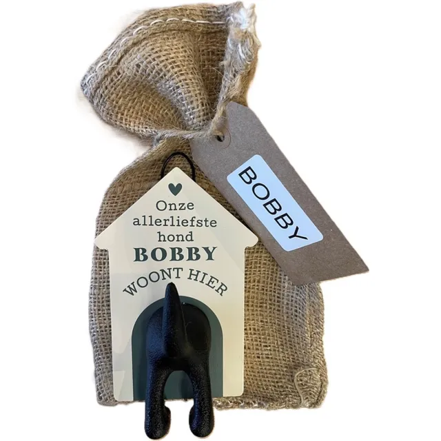 History& Heraldry Ltd Hondenriemhouder-Bobby-in leuk kado verpakking-15cmx10cm-woonaccessoires-hondengarderobe-kapstok voor honden-kado idee voor hondenbezitters-haak voor hondenriem creme
