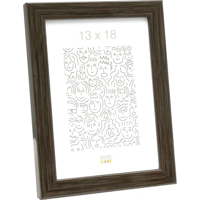 Deknudt Frames fotolijst S46RH7 - bruin wortelhout - foto: 13x18 cm grijs