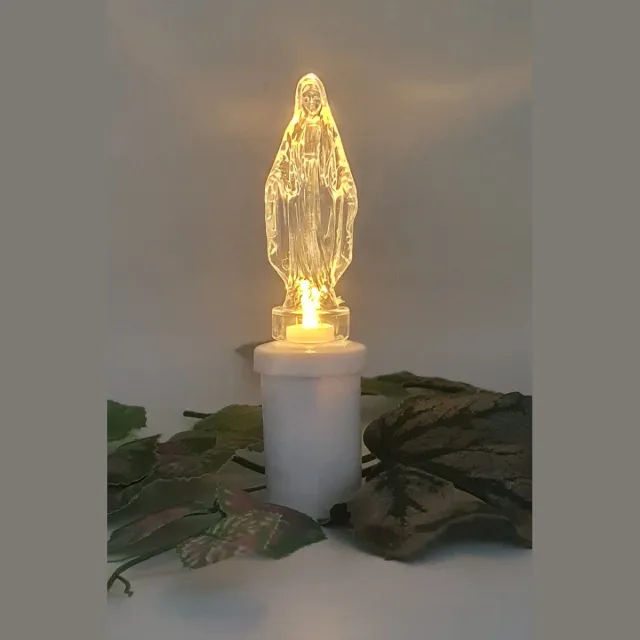 Subito Led kaars - S5 - Santo - Maria - Warm wit - 1440 branduren - Inclusief batterijen - Flikkerend vlam - Grafkaars - Graflichtje - Herdenkingslicht