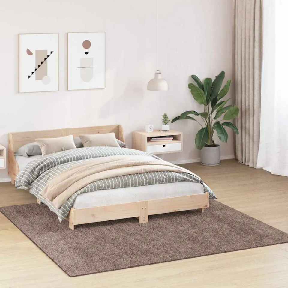 vidaXL Antislip Shaggy Tapijt Bruin 200 x 200 cm PP, foto 3