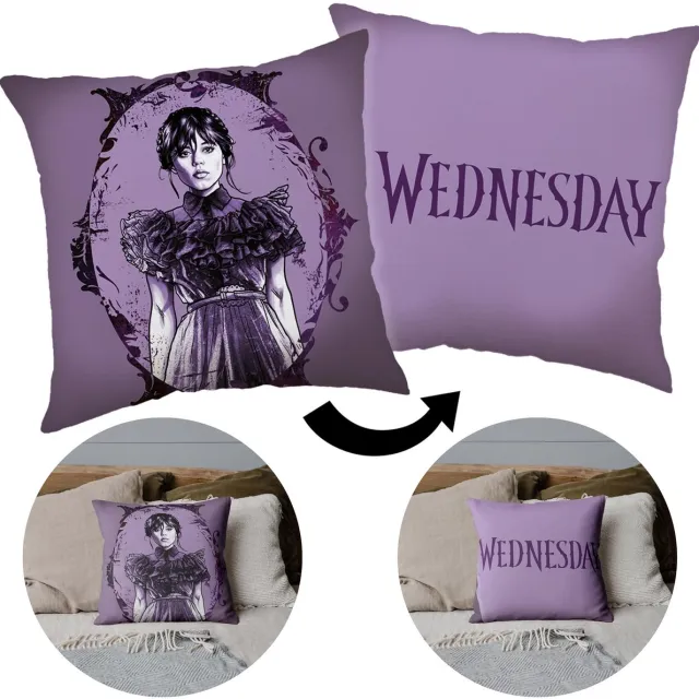 Wednesday sierkussen 40X40 Gevuld Kussen KNuffels Polyester Duurzaam Paars