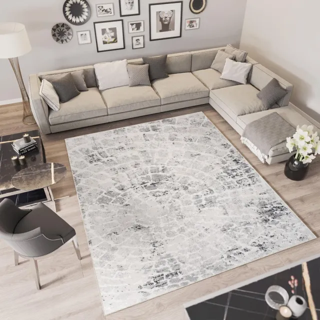 Tapiso Troya Vloerkleed Woonkamer Slaapkamer Beige Bos Hout Patroon Design Eyecatcher Interieur Stijlvol Woonsfeer Modern Trendy Duurzaam Hoogwaardig Tapijt Lichtgrijs8