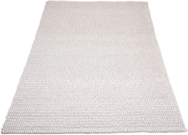 Veer Carpets Vloerkleed Nieuw Zeeland Wit 200 x 280 cm - Wollen Design Vloerkleed met Stone Structuur in Scandinavische / Japandi Stijl