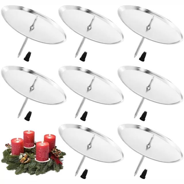 Unyqoos Zilveren metalen adventskrans kandelaar set voor doe-het-zelf decoratie