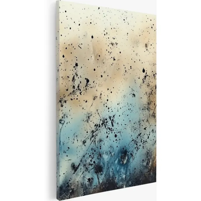 Saammp Canvas Schilderij - dynamische spikkels - Abstract - 40x60 - Foto op canvas - Wanddecoratie - Muurdecoratie Woonkamer - Slaapkamer decoratie - Canvas Print Multicolor