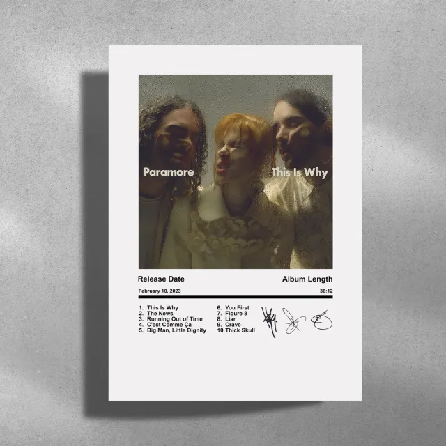 Luxe poster Paramore - This Is Why - Metalen Poster 30x40cm - White edition wit