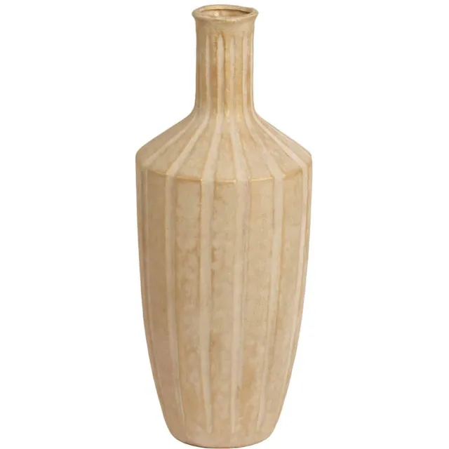 Light & Living Vaas Ayna - Zand - 22.5x22.5x58cm - Keramiek - Luxe - Bloemenvaas - Woondecoratie - Decoratieve vaas voor woonkamer of slaapkamer Bruin