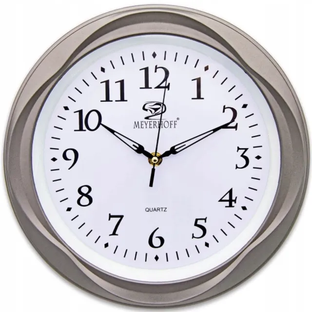 Meyerhoff Wandklok 29 cm – Stille Ronde Muurklok – Grote Cijfers – Quartz Klok