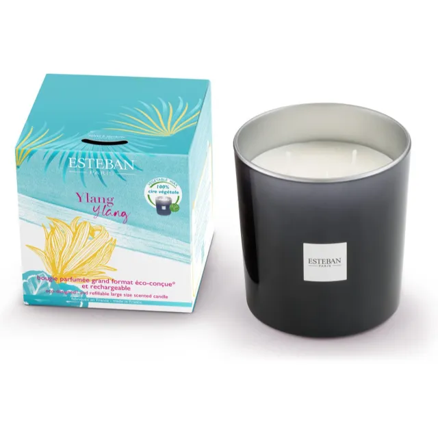 Esteban Classic Ylang Ylang Geurkaars 450gr antraciet