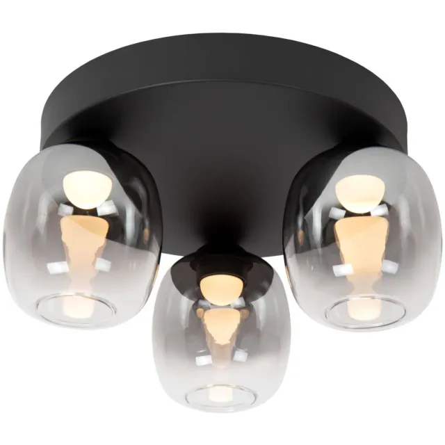 Lucide TAMINO - Plafonnière - LED Dimb. - 3x5,6W 3000K - Zwart TAMINO
