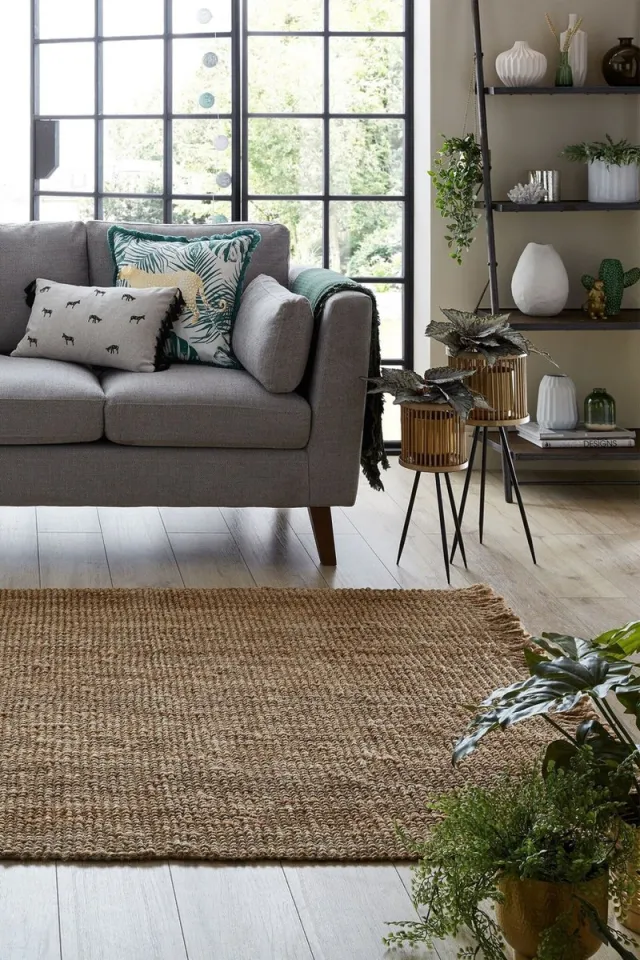 flycarpets Jute Boucle Modern Laagpolig - 100% Jute - Vloerkleed - Naturel / Beige - 200x290 cm