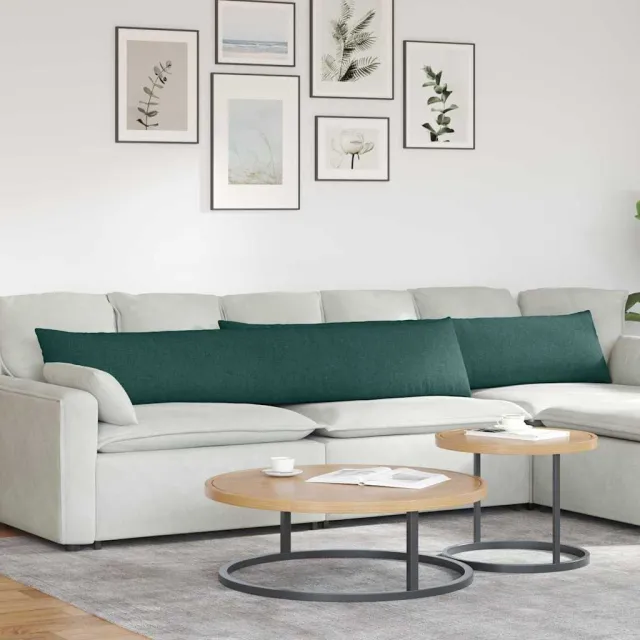 vidaXL Sofa Kussens 2 st Stof Donkergroen 200 x 40 cm