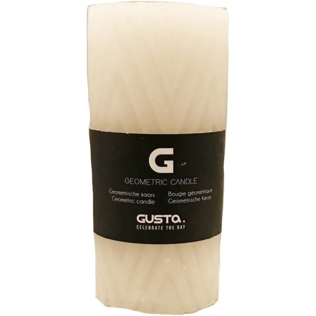 Gusta Geometrische Kaars 14 cm Wit