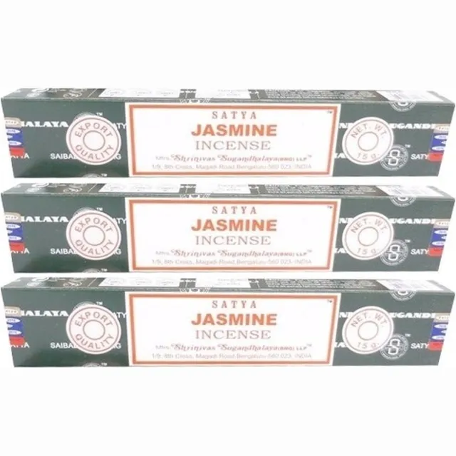 HEM Satya Nag Champa wierook stokjes - Jasmine - 3x pakje van 12 stuks - 15 gram Multi