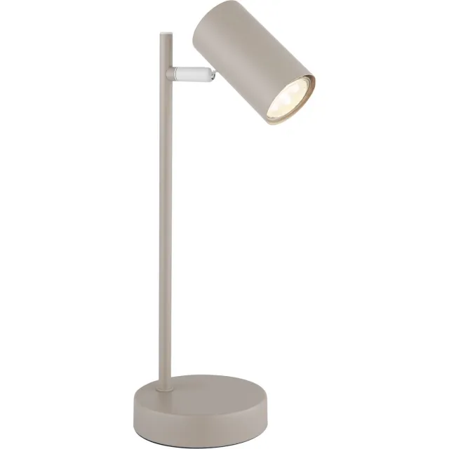 Globo Tafellamp zwenkbaar bedlampje zandkleurig bureaulamp spot modern, metaal, GU10 fitting, LxBxH 13,2x12x35 cm