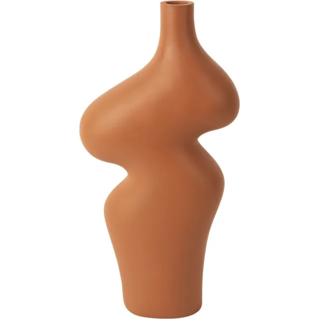 Present Time Vaas Organic Curves - Oranje - 15,5x8x30,5cm - Scandinavisch,Modern
