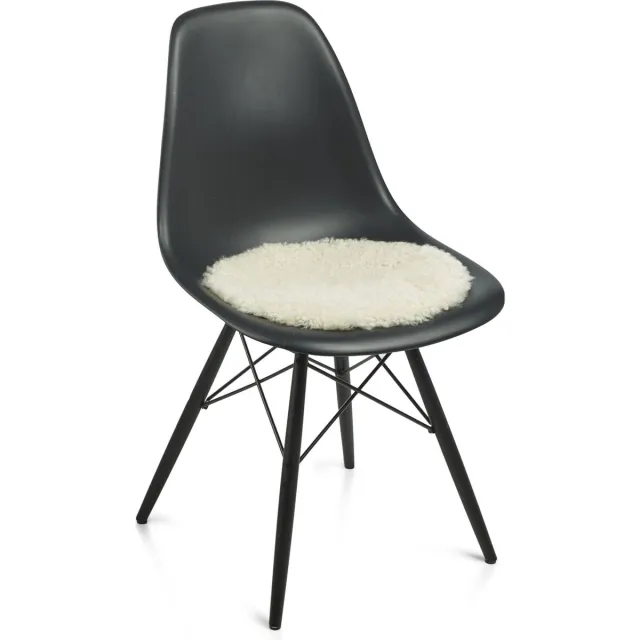 Sheepskin House Kortharige Schapenvacht Stoel Cover - D38 cm Pearl