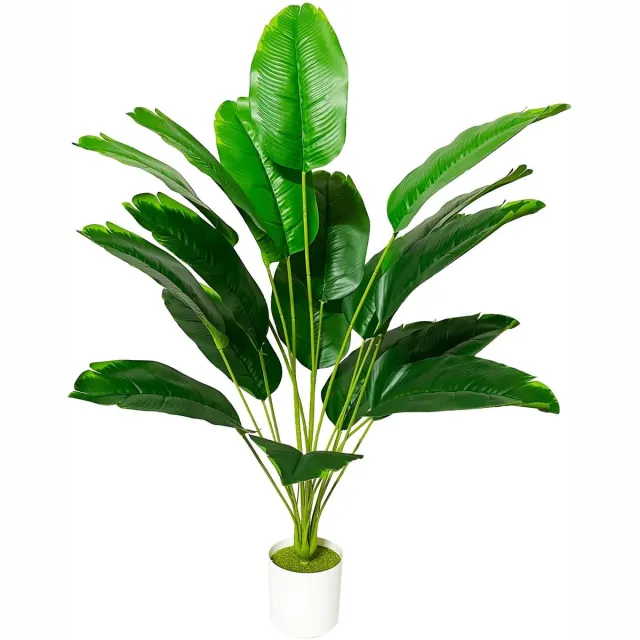 Ibenzoa Kunstmatige palmboom in pot voor levensechte binnen- en buitendecoratie, 80 cm hoog groen