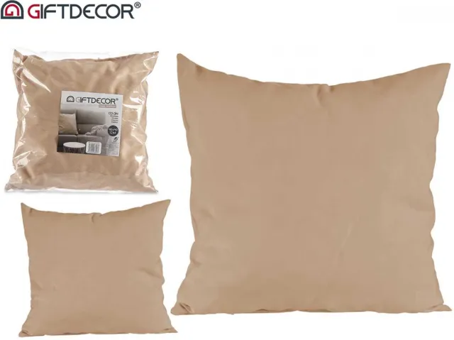 Giftdecor voordeel set van 2 sierkussens incl vulling - 40*40cm - beige