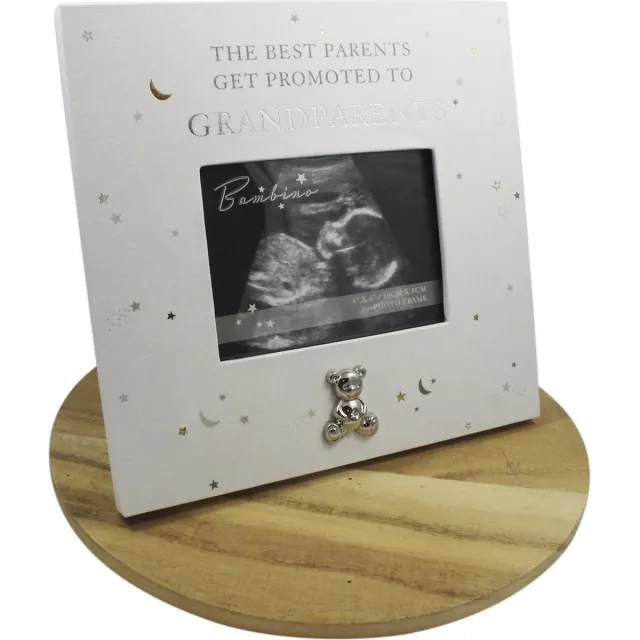 Bambino echo fotolijst 'The best parents get promoted to grandparents' wit/lichtgrijs