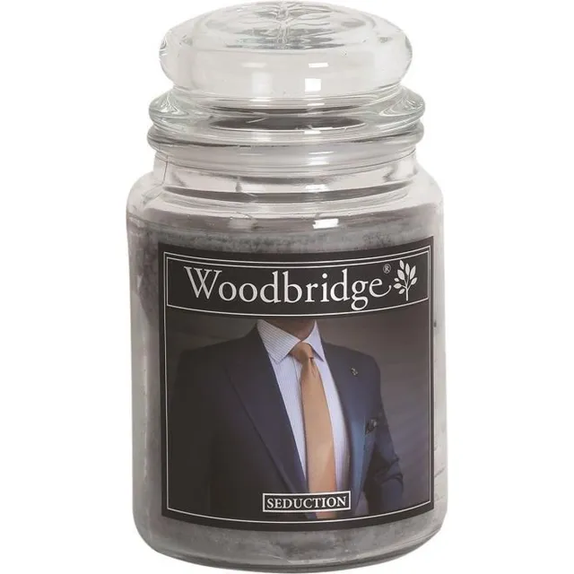 Woodbridge Seduction 565g Large Candle met 2 lonten donker grijs